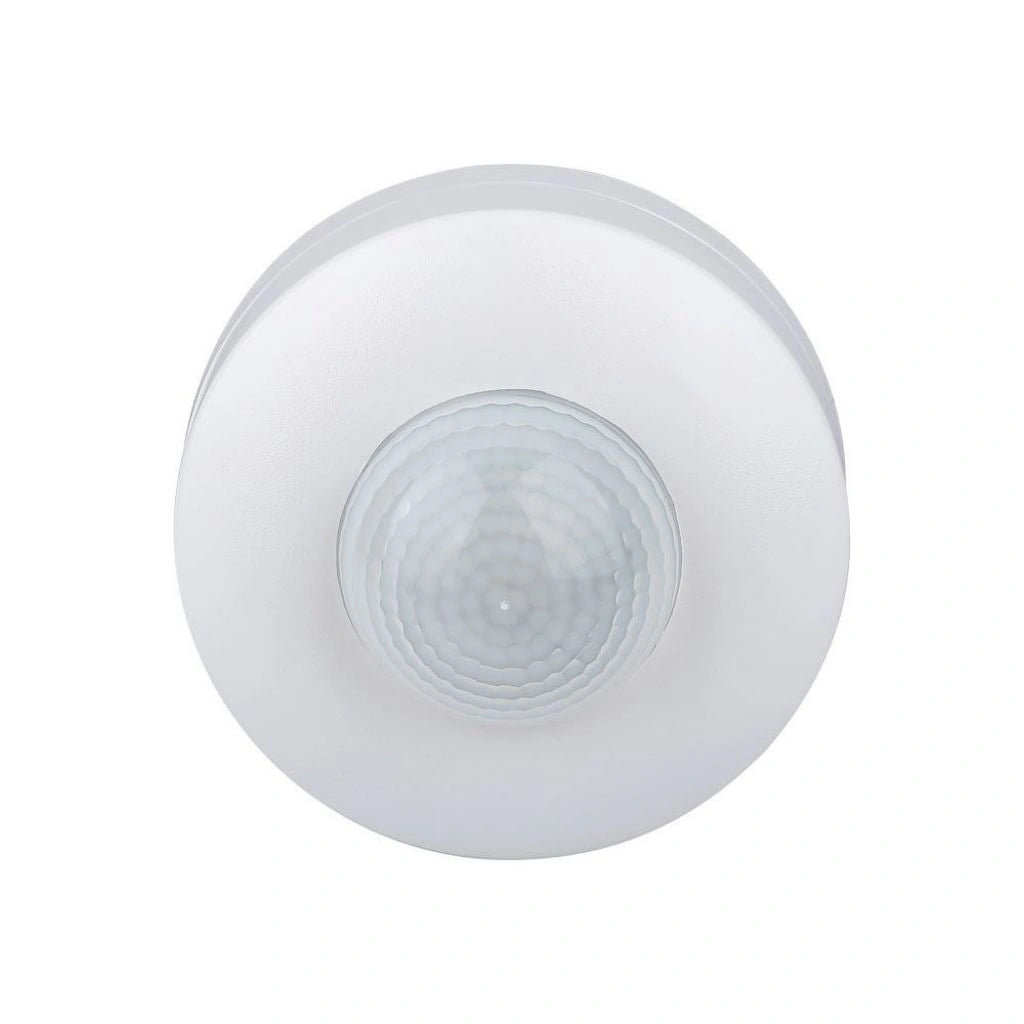 V-Tac SKU 4968 VT-8004 sensore di movimento a infrarossi. Gamma di rilevamento di 360° e distanza di rilevamento massima di 12 metri. Installazione a plafone. Colore bianco.