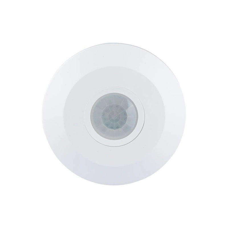 V-Tac SKU 5086 VT-8027 sensore di movimento PIR a infrarossi. Installazione a plafone. Campo di rilevamento a 360 gradi e una distanza massima di 8 metri. Colore bianco.