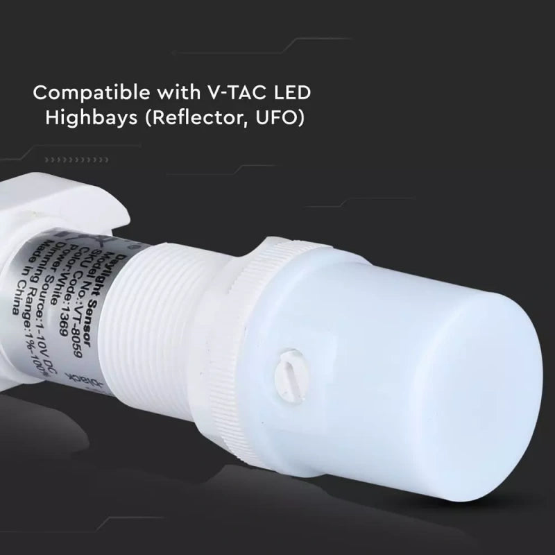 V-Tac 1369 VT-8059 sensore crepuscolare per driver dimmerabili. Progettato per ottimizzare l'illuminazione in base alla luce naturale disponibile. Ideale per ambienti residenziali e commerciali.