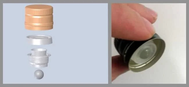 100 tappi in plastica a vite anti rabbocco con versatore per bottiglia marasca