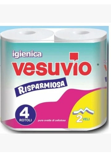 Carta igienica Vesuvio Risparmiosa 15 confezioni x 4 rotoli totale 60 rotoli
