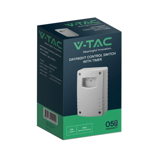 V-Tac 23423 VT-81007 sensore crepuscolare programmazione notturna timer