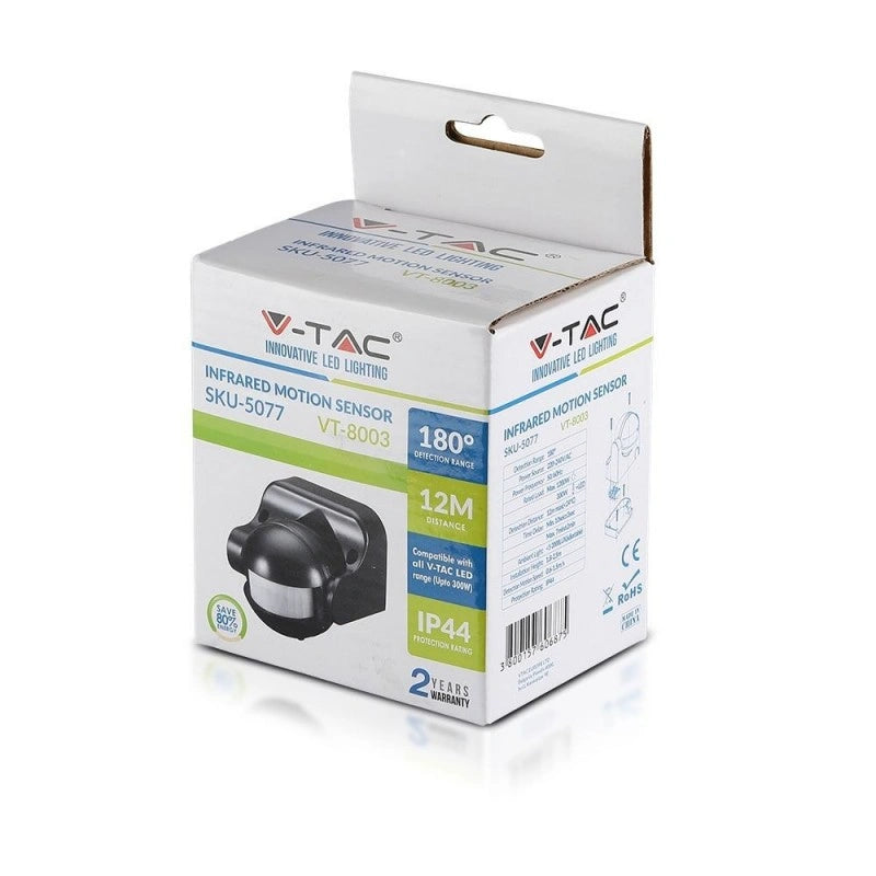 V-Tac 5077 VT-8003 sensore di movimento a infrarossi orientabile