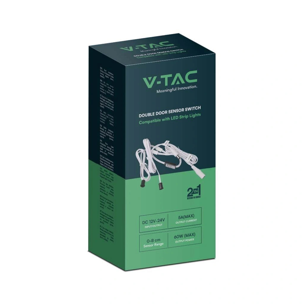 V-Tac SKU 23457 VT-82060 interruttore con sensore per porte a doppia anta. Compatibile con strip led.  A plafone/incasso.