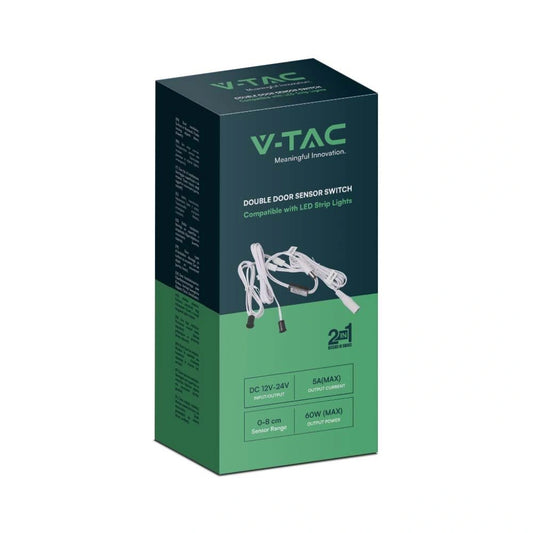 V-Tac SKU 23457 VT-82060 interruttore con sensore per porte a doppia anta. Compatibile con strip led. A plafone/incasso.