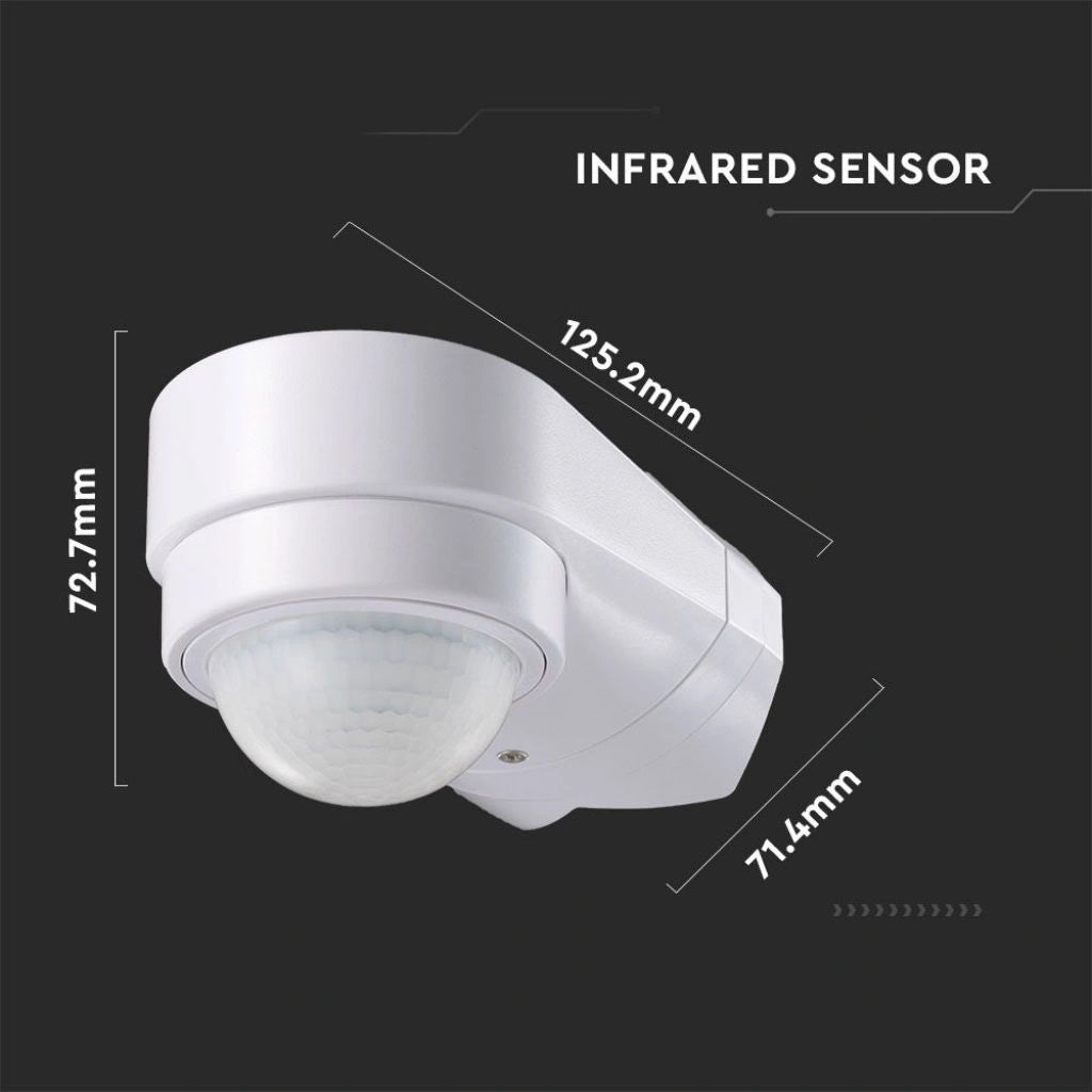 V-Tac SKU 6613 VT-8094 sensore di movimento a infrarossi angolare, colore bianco