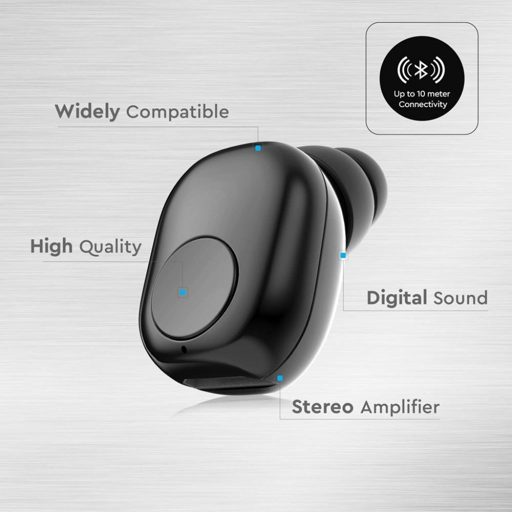 V-Tac SKU 7705 VT-6500 auricolare bluetooth. Colore nero. 55 mAh. Autonomia 3 ore. Leggera. Con microfono integrato. Per telefonare, anche alla guida, con le mani libere. Suono digitale di alta qualità. Amplificatore stereo. Compatibile con tutti i dispositivi bluetooth. Ideale per chi fa sport in movimento. 