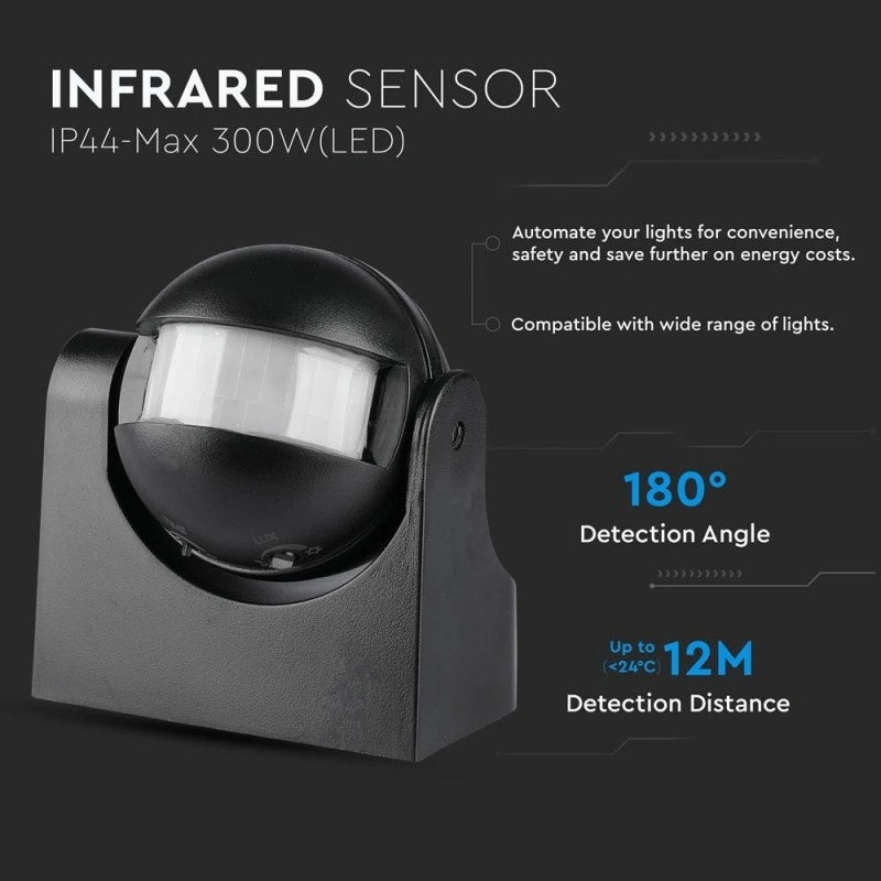 V-Tac 5077 VT-8003 sensore di movimento a infrarossi orientabile
