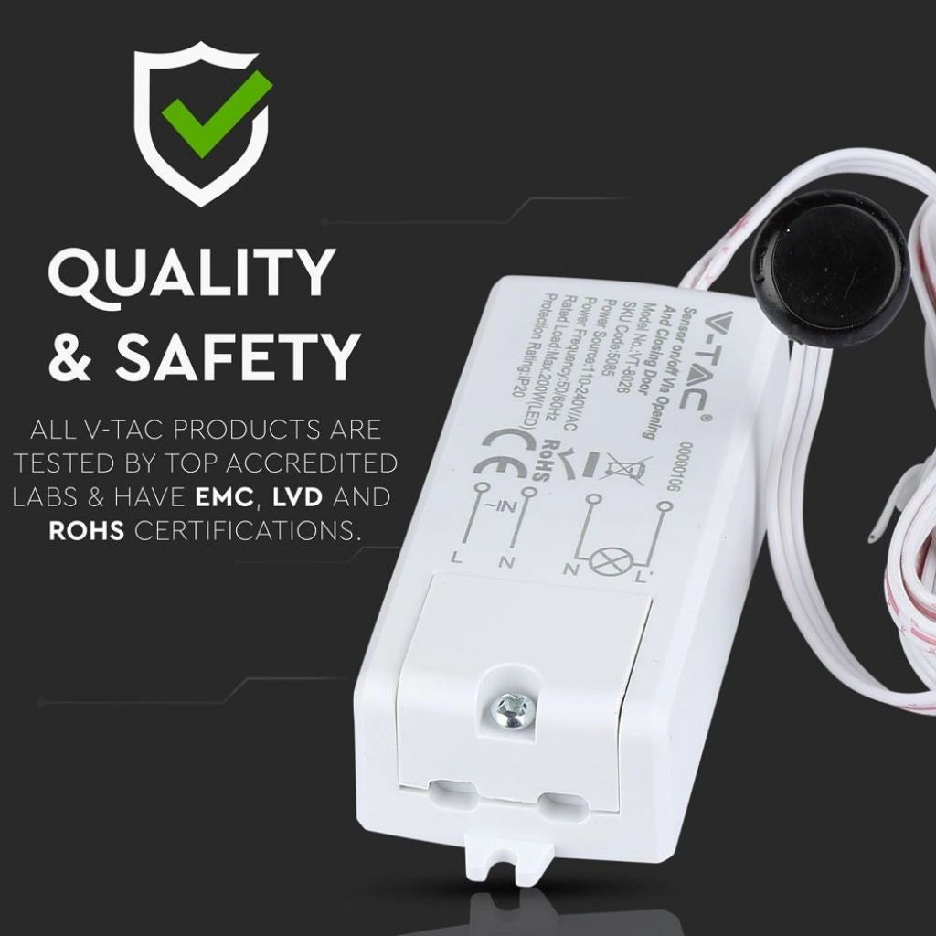 V-Tac SKU 5085 VT-802 sensore di movimento a infrarossi apertura chiusura porta