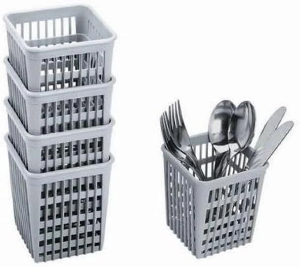 Set completo per lavastoviglie. Il set è composto da un cestello tondo di diametro 35 cm, da un cestino porta cucchiani quadro di dimensioni 11 x 11 cm e da una griglia porta piattini a 12 posti. Prodotti da Inox Macel, questi accessori costituiscono un set completo per lavastoviglie di casa, bar, ristoranti, locali pubblici e attività ristorative.