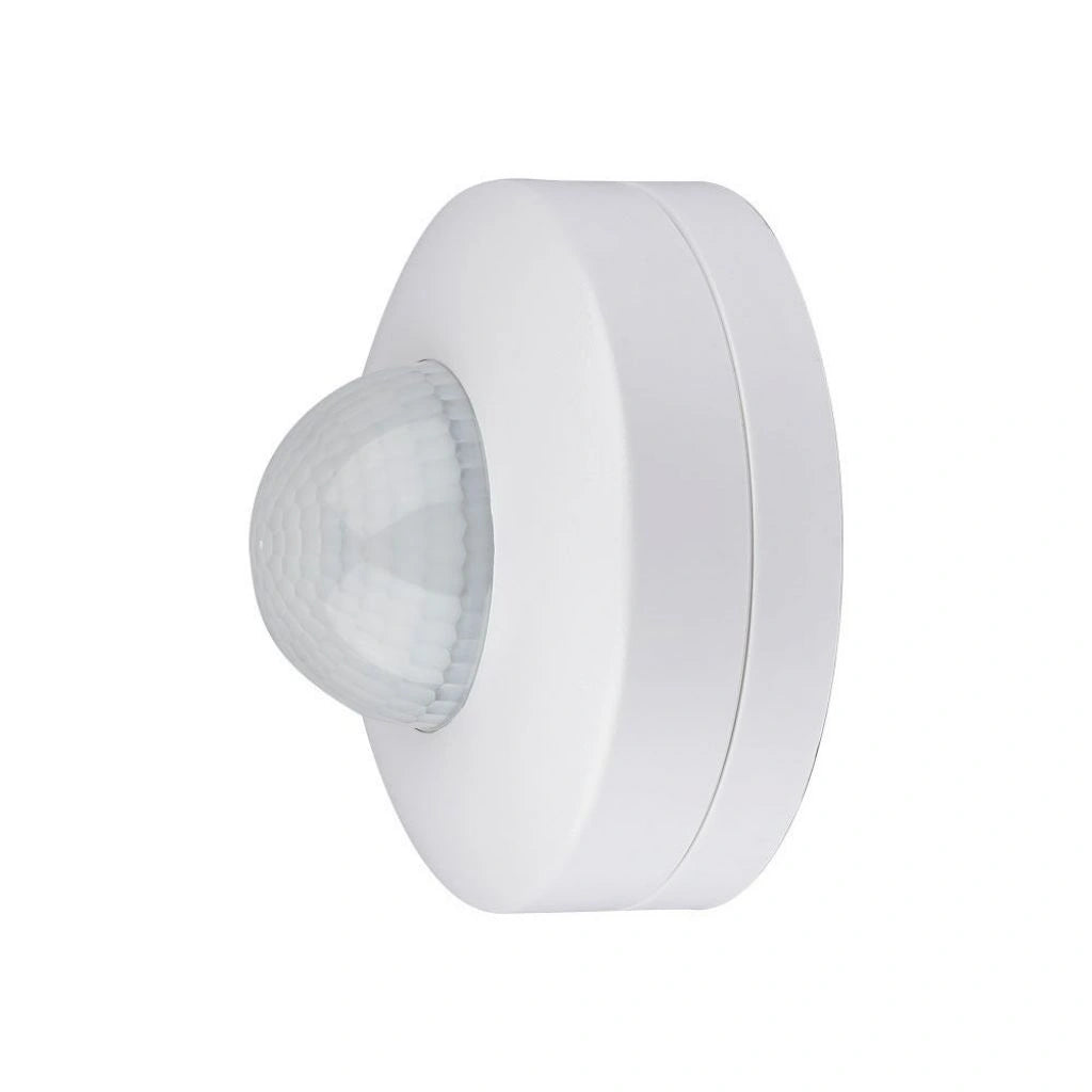 V-Tac SKU 4968 VT-8004 sensore di movimento a infrarossi. Gamma di rilevamento di 360° e distanza di rilevamento massima di 12 metri. Installazione a plafone. Colore bianco.