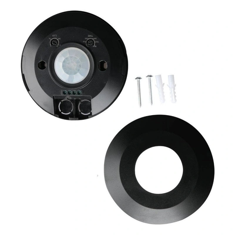 V-Tac SKU 5087 VT-8027 sensore di movimento a infrarossi. Campo di rilevamento a 360 gradi e una distanza massima di 8 metri. Montaggio a plafone. Colore nero.