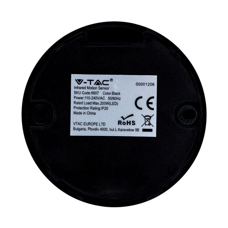 V-Tac SKU 6607 VT-8091 sensore di movimento a infrarossi distanza rilevamento 8 metri