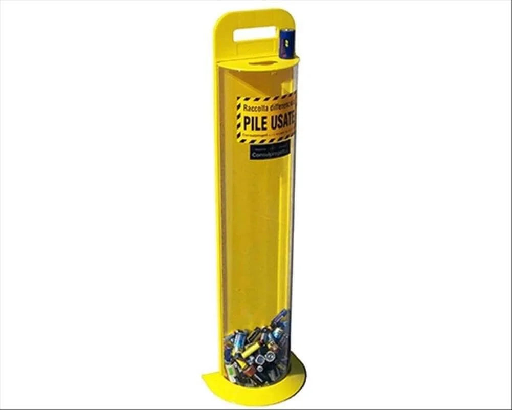 Contenitore verticale per la raccolta di pile e batterie esauste