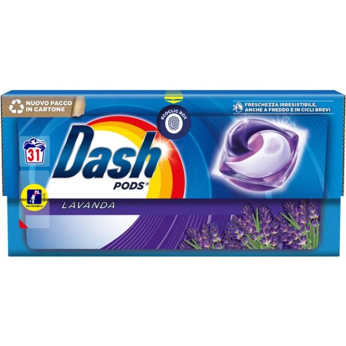 Dash Pods lavanda detersivo bucato lavatrice 31 dosi ecosostenibile