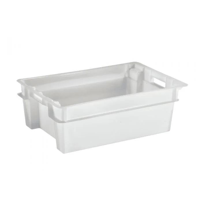 Giganplast 1910HD10 contenitore cassetta euro dimensioni cm 60 40 h 20 piena alimenti pizza pane impilabile sovrapponibile maniglie passanti colore neutro