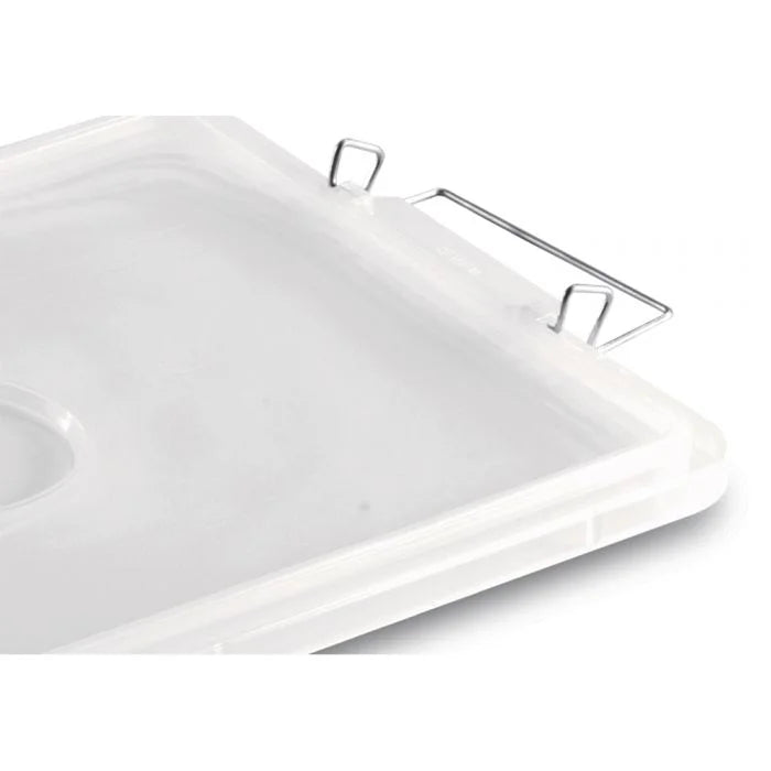 Giganplast 9090M coperchio con maniglie ferro zincato per contenitore Diamant colore bianco trasparente plastica uso alimentare