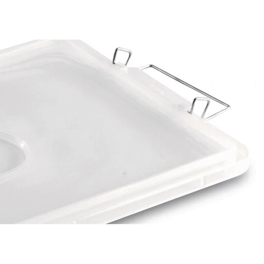 Giganplast 9090M coperchio con maniglie ferro zincato per contenitore Diamant colore bianco trasparente plastica uso alimentare