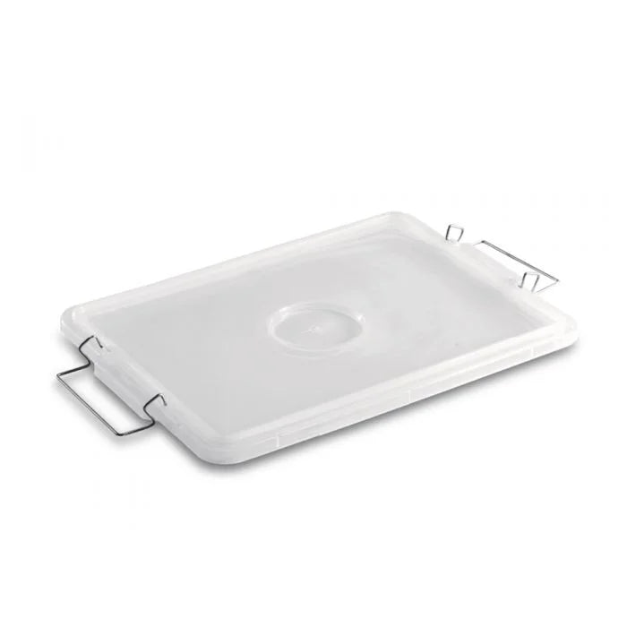 Giganplast 9090M coperchio con maniglie ferro zincato per contenitore Diamant colore bianco trasparente plastica uso alimentare