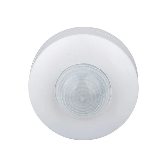 V-Tac SKU 4968 VT-8004 sensore di movimento a infrarossi. Gamma di rilevamento&nbsp;di 360° e distanza di rilevamento massima di 12 metri. Installazione a plafone. Colore bianco.