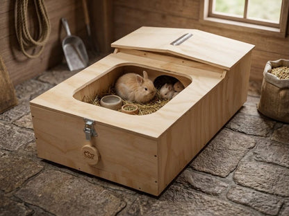 Casetta in legno per tartarughe di terra. Terrario per rettili, anfibi, serpenti. Dimensioni cm 60 x 40 x h 23