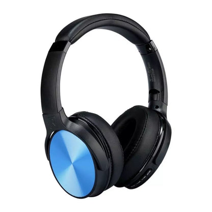 V-Tac SKU 7728 VT-6322-R cuffie senza fili per ascoltare musica. Bluetooth. Testa rotante. Colore blu. Con custodia. Controlla musica e media sul tuo smartphone. Suono di alta qualità. Connettività fino a 10 metri. Autonomia di 12 ore. Per ascoltare musica e telefonare con le mani libere. Microfono integrato. Tasti per il controllo. Micro cavo USB incluso. Slot per scheda SD/TF. Porta ausiliaria.