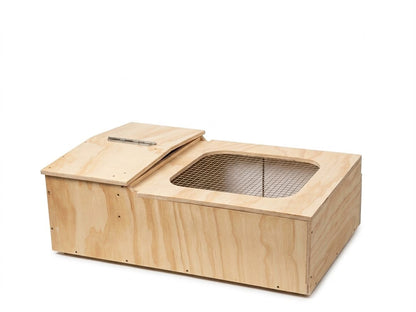 Casetta in legno per tartarughe di terra. Terrario per rettili, anfibi, serpenti. Dimensioni cm 60 x 40 x h 23