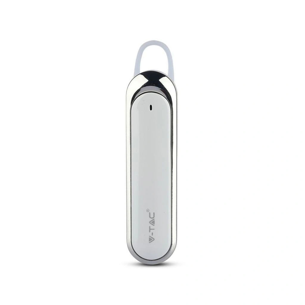 V-Tac SKU 7703 VT-6800 auricolare bluetooth. 170mAh. Colore bianco. Autonomia: 12 ore. Tempo di ricarica: 1/2 ore.