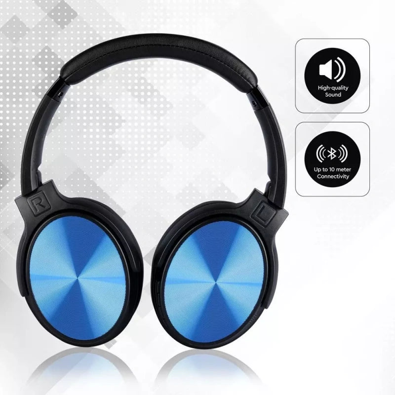 V-Tac SKU 7728 VT-6322-R cuffie senza fili per ascoltare musica. Bluetooth. Testa rotante. Colore blu. Con custodia. Controlla musica e media sul tuo smartphone. Suono di alta qualità. Connettività fino a 10 metri. Autonomia di 12 ore. Per ascoltare musica e telefonare con le mani libere. Microfono integrato. Tasti per il controllo. Micro cavo USB incluso. Slot per scheda SD/TF. Porta ausiliaria.