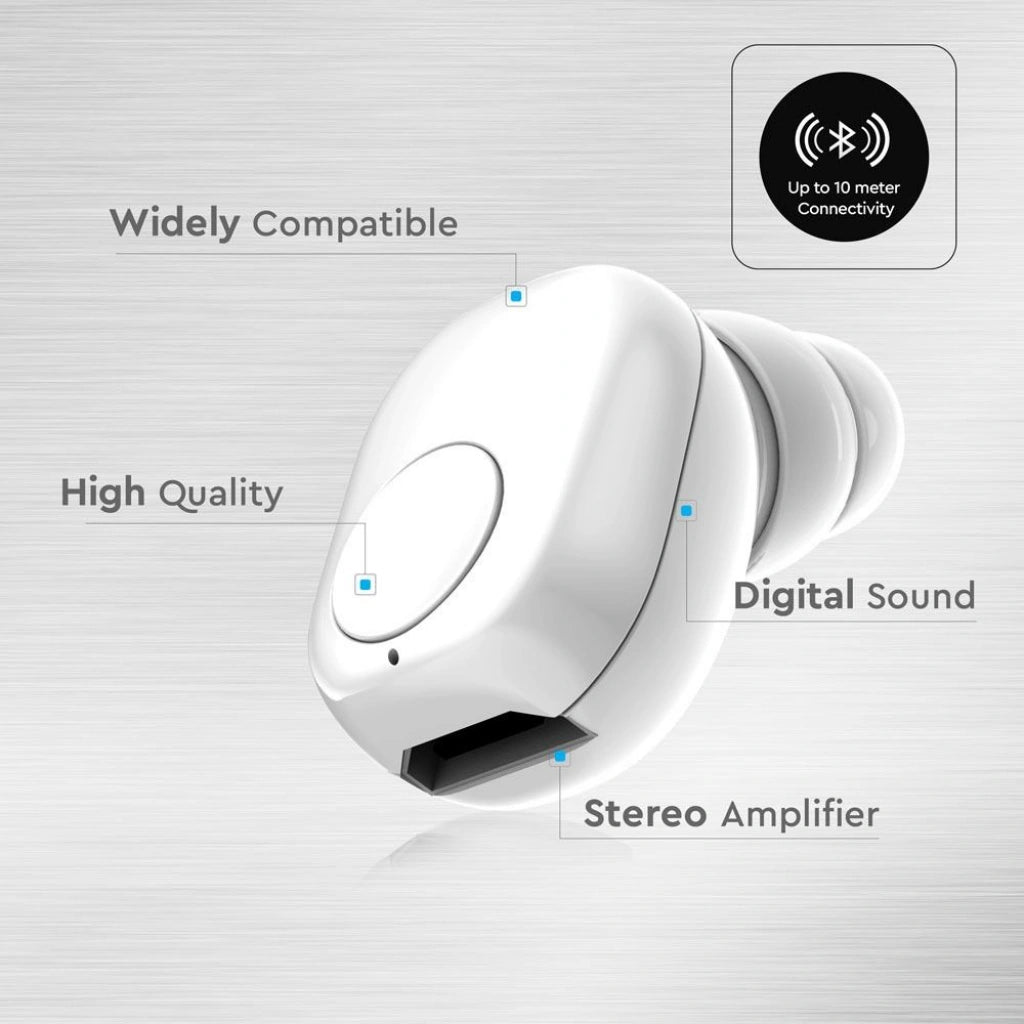 V-Tac SKU 7705 VT-6500 auricolare bluetooth. Colore bianco. 55 mAh. Autonomia 3 ore. Leggera. Con microfono integrato. Per telefonare, anche alla guida, con le mani libere. Suono digitale di alta qualità. Amplificatore stereo. Compatibile con tutti i dispositivi bluetooth. Ideale per chi fa sport in movimento.