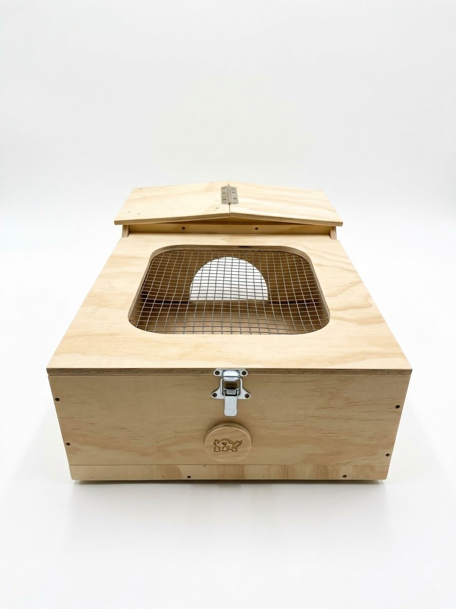Casetta in legno per tartarughe di terra. Terrario per rettili, anfibi, serpenti. Dimensioni cm 60 x 40 x h 23