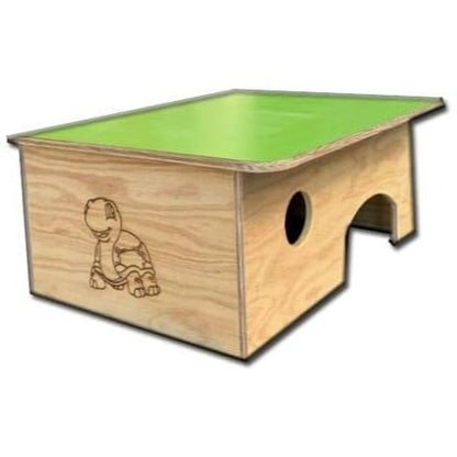 Terrario casetta in legno per tartarughe di terra. Senza fondo. Dimensioni: cm 40 x 30 x altezza cm 19
