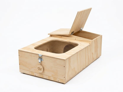 Casetta in legno per tartarughe di terra. Terrario per rettili, anfibi, serpenti. Dimensioni cm 60 x 40 x h 23