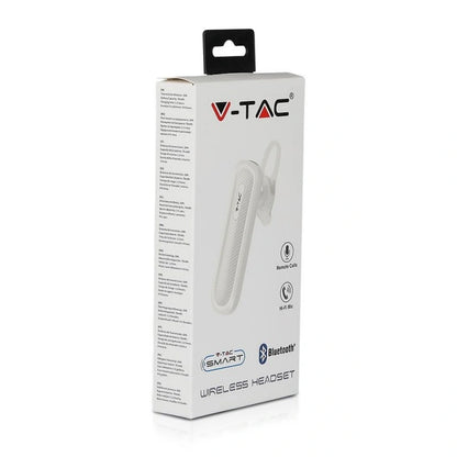 V-Tac SKU 7701 VT-6700 auricolare bluetooh 70 mAh colore bianco