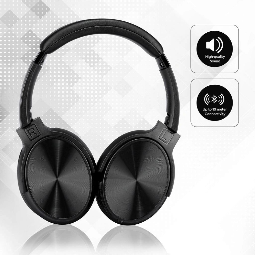 V-Tac SKU 7727 VT-6322-R cuffie senza fili per ascoltare musica. Bluetooth. Testa rotante. Colore nero.