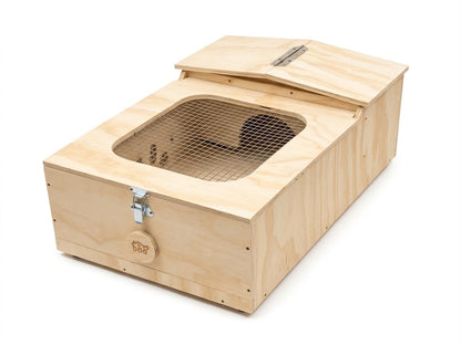 Casetta in legno per tartarughe di terra. Terrario per rettili, anfibi, serpenti. Dimensioni cm 60 x 40 x h 23