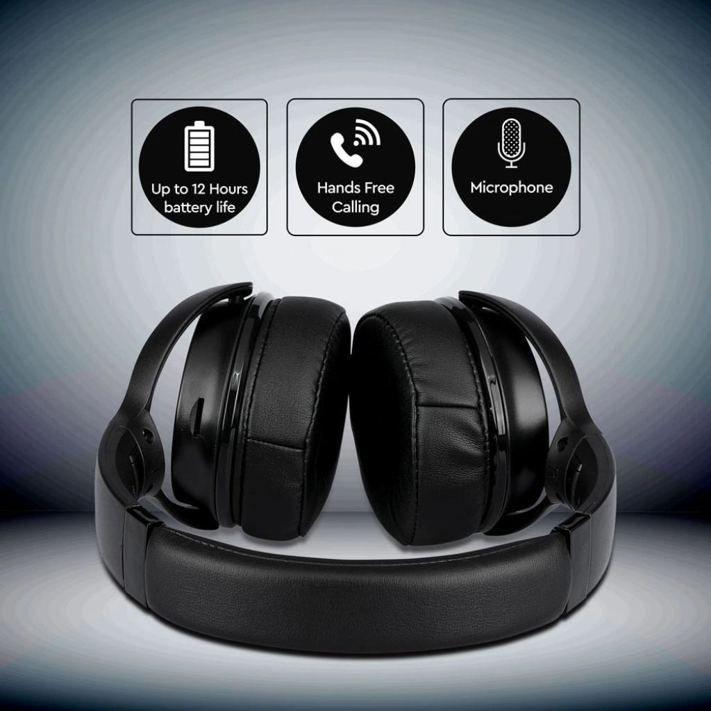 V-Tac SKU 7727 VT-6322-R cuffie senza fili per ascoltare musica. Bluetooth. Testa rotante. Colore nero.