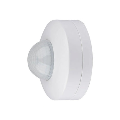 V-Tac SKU 4968 VT-8004 sensore di movimento a infrarossi. Gamma di rilevamento&nbsp;di 360° e distanza di rilevamento massima di 12 metri. Installazione a plafone. Colore bianco.