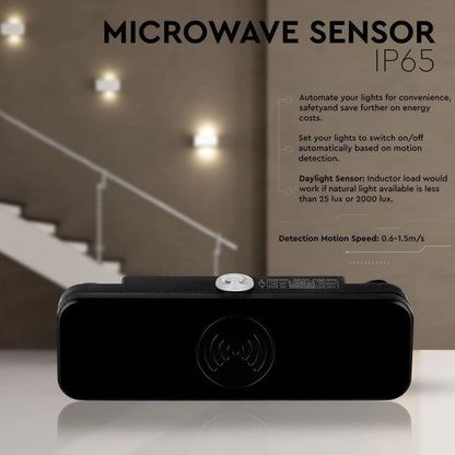 V-Tac SKU 5572 VT-8036 sensore di movimento a microonde angolo 180 gradi nero