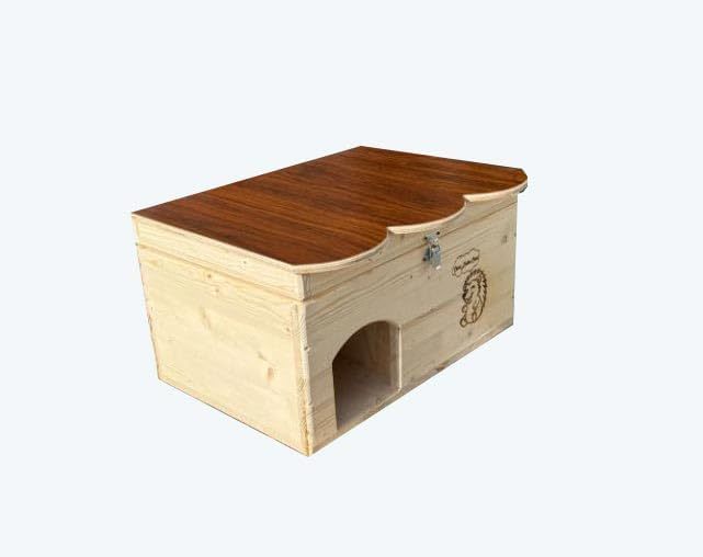 Casetta in legno per ricci e roditori. Dimensioni: cm 50 x 38 x h 28. Tana per letargo invernale. Con tetto apribile. In legno di abete. Casa per porcospini