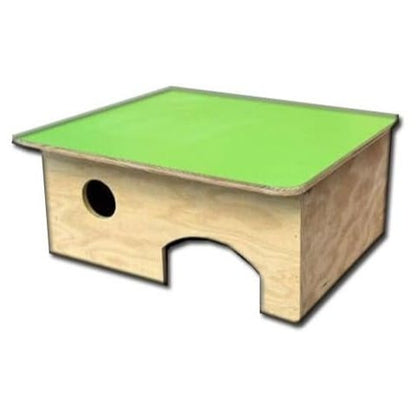 Terrario casetta in legno per tartarughe di terra. Senza fondo. Dimensioni: cm 40 x 30 x altezza cm 19