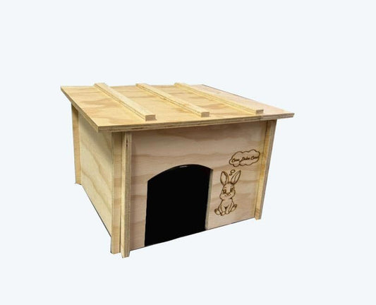 Cuccia casetta terrario in legno per coniglio nano. Dimensioni dellavbase della cuccia: cm 30 x 30 x altezza cm 27. Dimensioni del tetto: cm 30 x 35