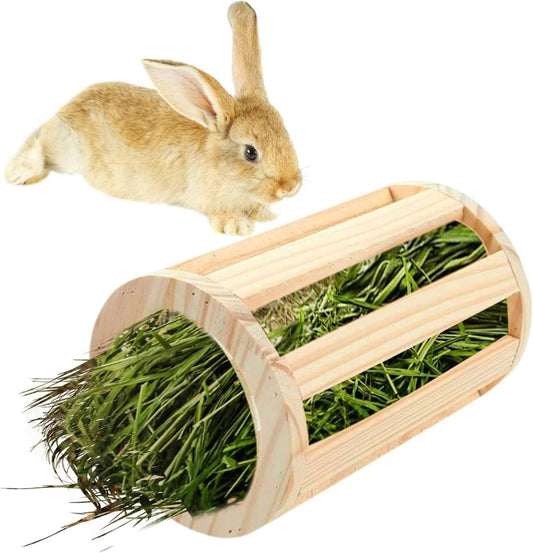 Mangiatoia in legno per conigli criceti scoiattoli roditori cincillà fieno cm 20 x 14