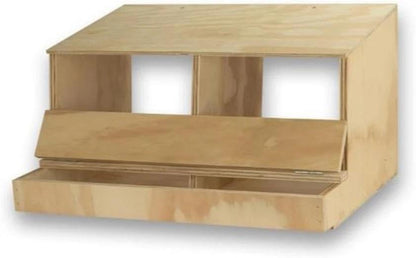 Nido in legno per galline ovaiole doppio covatrice sala parto posatoio esterno cm 57 x 35 x h 45