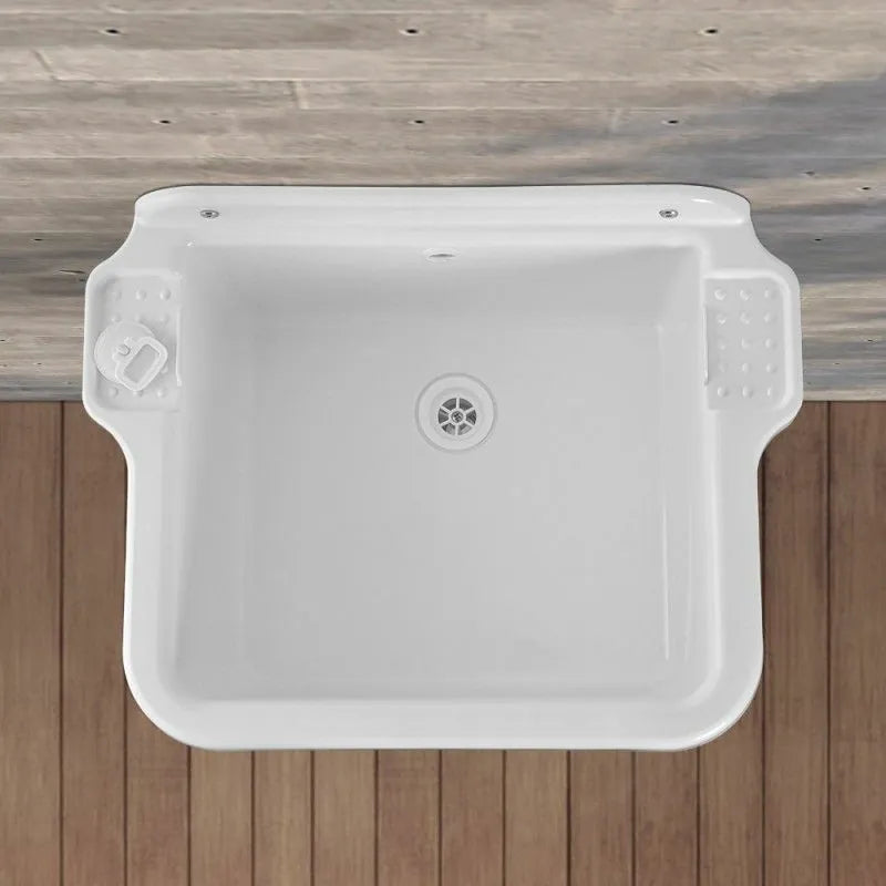 Pilozzo sospeso a parete in resina cm 58 x 45 con kit di scarico fissaggi inclusi