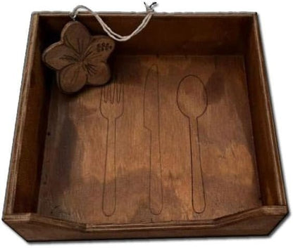 3 portatovaglioli in legno cm 23 x 23 x h 8 dispenser salviette carta legno grezzo arredo centro tavola