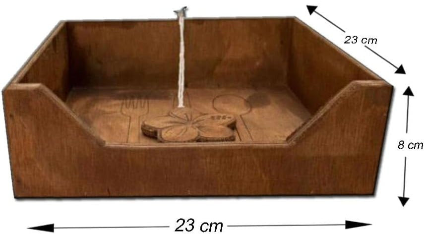 3 portatovaglioli in legno cm 23 x 23 x h 8 dispenser salviette carta legno grezzo arredo centro tavola