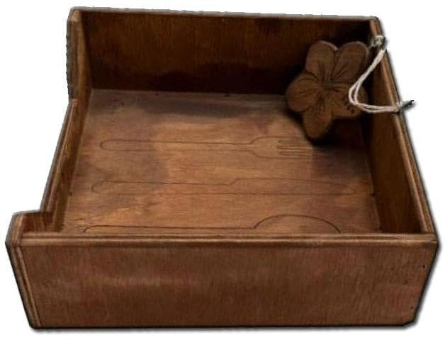 3 portatovaglioli in legno cm 23 x 23 x h 8 dispenser salviette carta legno grezzo arredo centro tavola