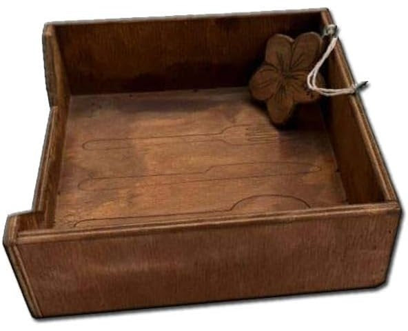3 portatovaglioli in legno cm 23 x 23 x h 8 dispenser salviette carta legno grezzo arredo centro tavola