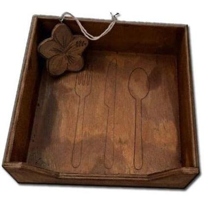 3 portatovaglioli in legno cm 23 x 23 x h 8 dispenser salviette carta legno grezzo arredo centro tavola